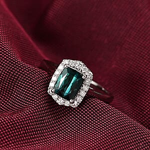 Certified & Appraised Rhapsody AAAA Monte Belo Indicolite and E-F VS Diamond 1.80 ctw Ring in 950 Platinum (Size 8.0) 5.80 Grams