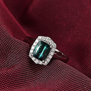 Certified & Appraised Rhapsody AAAA Monte Belo Indicolite and E-F VS Diamond 1.80 ctw Ring in 950 Platinum (Size 9.5) 5.80 Grams