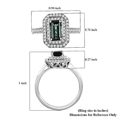 Certified & Appraised Rhapsody AAAA Monte Belo Indicolite and E-F VS Diamond 2.22 ctw Ring in 950 Platinum (Size 6.0) 6.45 Grams