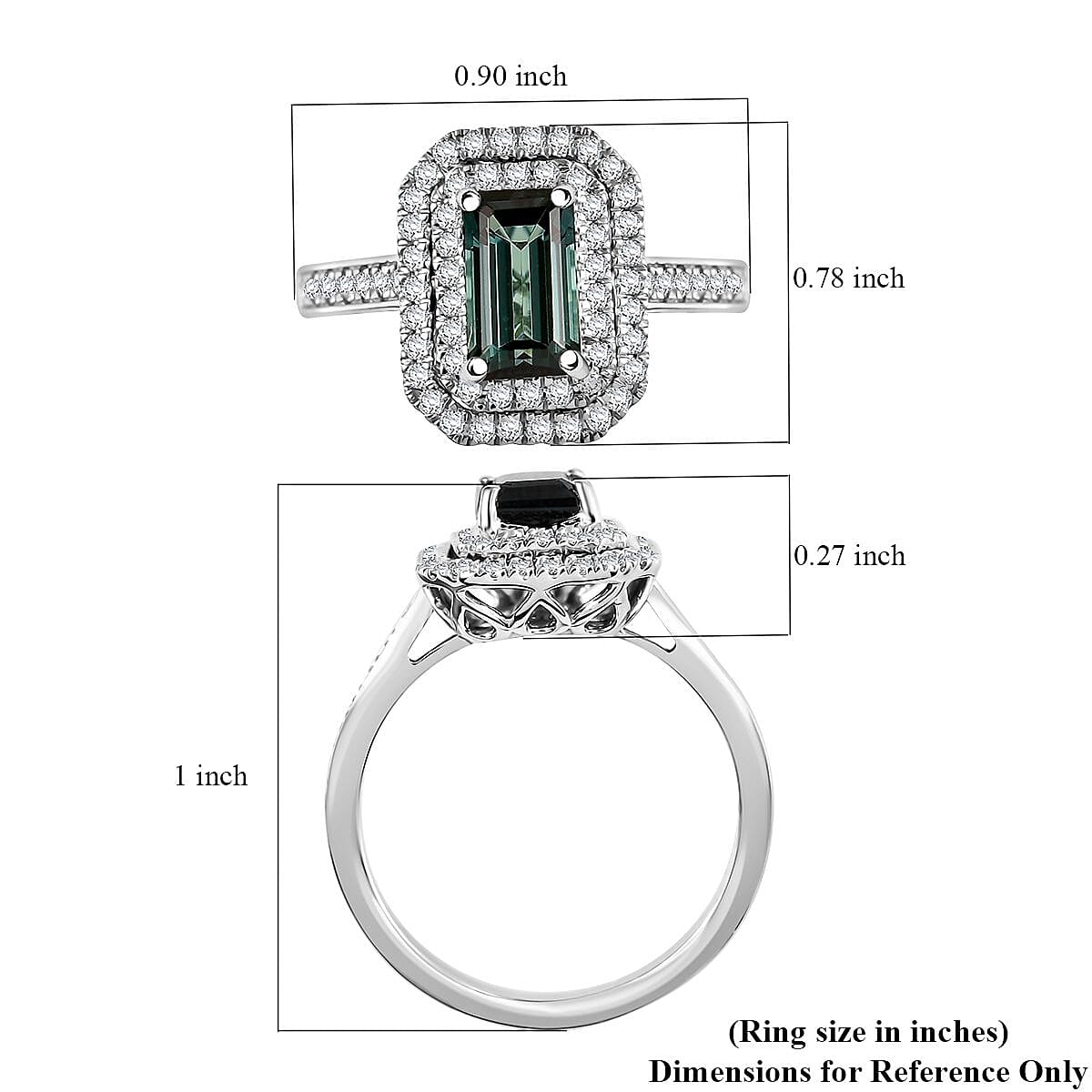 Certified & Appraised Rhapsody AAAA Monte Belo Indicolite and E-F VS Diamond 2.22 ctw Ring in 950 Platinum (Size 7.0) 6.45 Grams image number 5