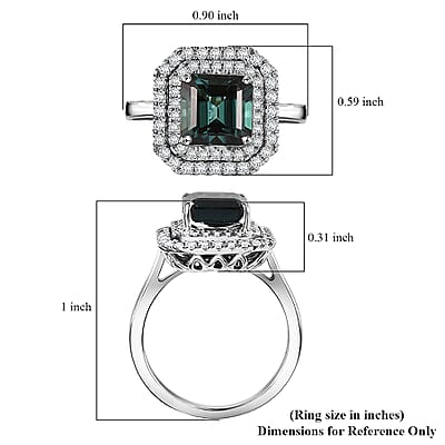 Certified & Appraised Rhapsody 950 Platinum AAAA Monte Belo Indicolite, Diamond (E-F, VS) (0.61 cts) Ring (Size 10.0) (7.22 g) 3.85 ctw