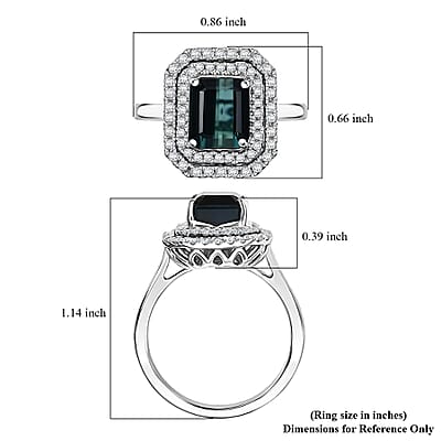 Certified & Appraised Rhapsody AAAA Monte Belo Indicolite and E-F VS Diamond 3.85 ctw Ring in 950 Platinum (Size 8.0) 7.22 Grams