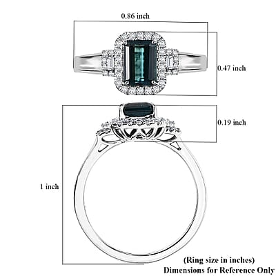 Certified & Appraised Rhapsody AAAA Monte Belo Indicolite and E-F VS Diamond 2.02 ctw Ring in 950 Platinum (Size 8.0) 6.05 Grams