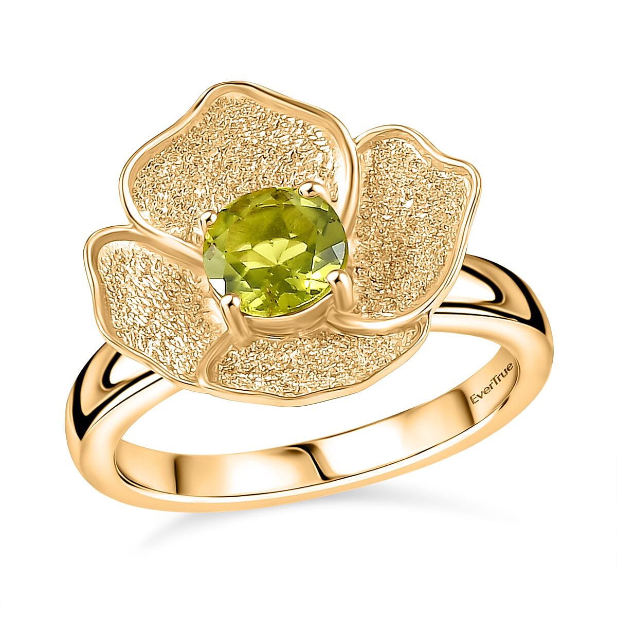 D'Joy Hebei Peridot 1.00 ctw Ring in 18K YG Plated (Size 11.5)