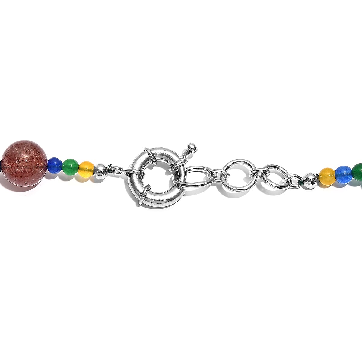 Multi Gemstone 400.00 ctw Beaded Necklace in Platinum Bond 18 Inches image number 4