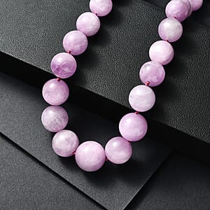 D'Joy Premium Kunzite 580.00 ctw Beaded Necklace in Rhodium Over Sterling Silver 18 Inches