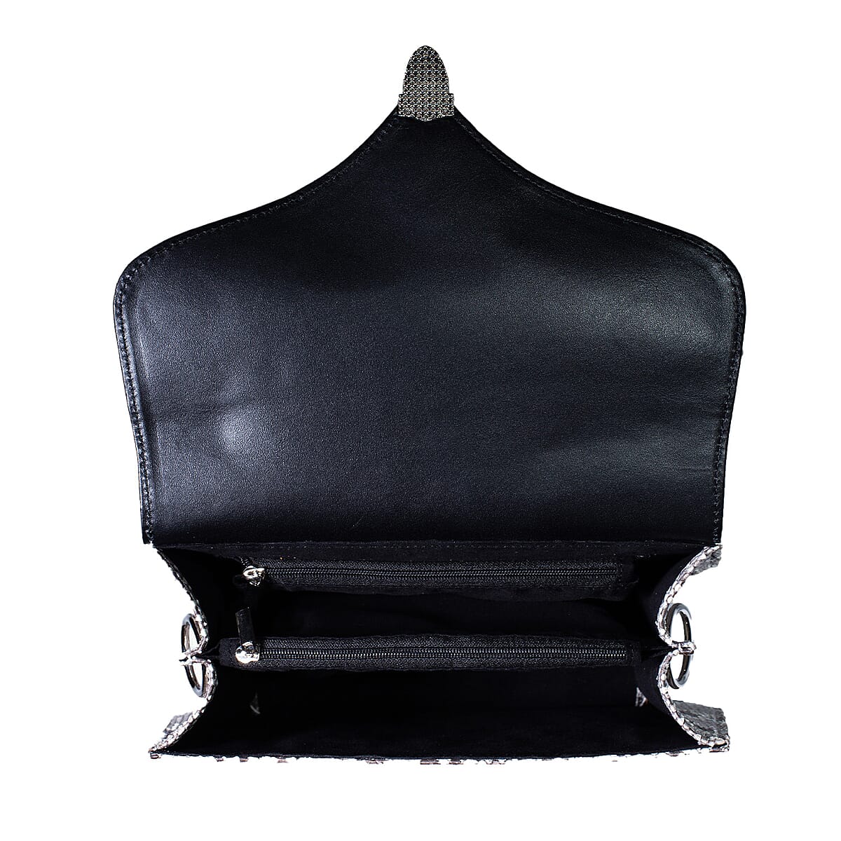 Grand Pelle Natural Genuine Python Leather Flap Bag with Shoulder Strap image number 5