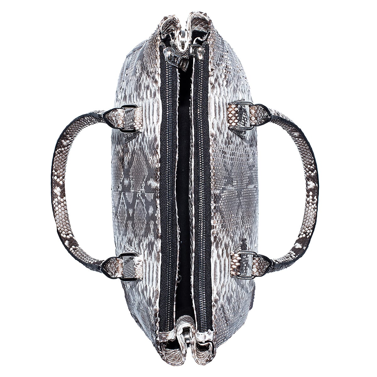 The Grand Pelle Handcrafted Natural Genuine Python Leather Satchel Bag image number 5