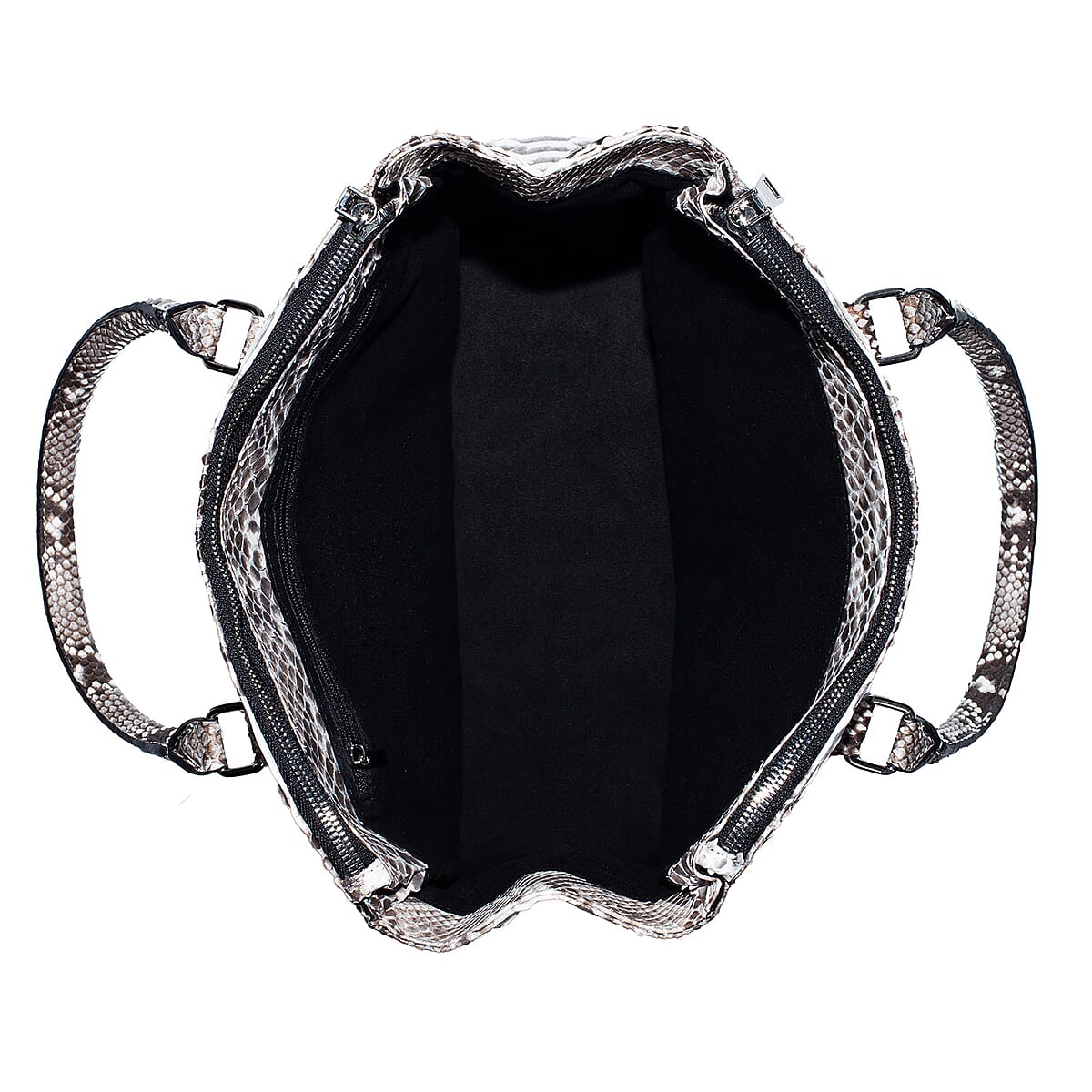 The Grand Pelle Handcrafted Natural Genuine Python Leather Satchel Bag image number 6