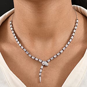 GP Trionfo Collection Rainbow Moonstone and Multi Gemstone 10.80 ctw Serpentine Necklace 18 inches in Rhodium Over Sterling Silver