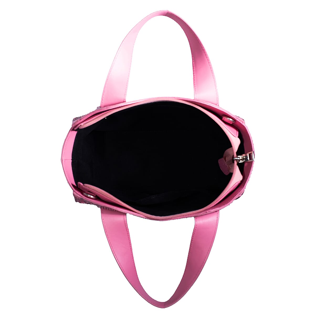 Grand Pelle Pink Genuine Python Leather Tote Bag with Shoulder Strap image number 6