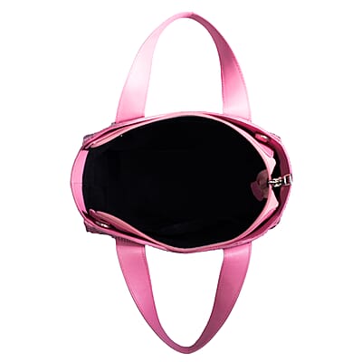 Grand Pelle Pink Genuine Python Leather Tote Bag with Shoulder Strap