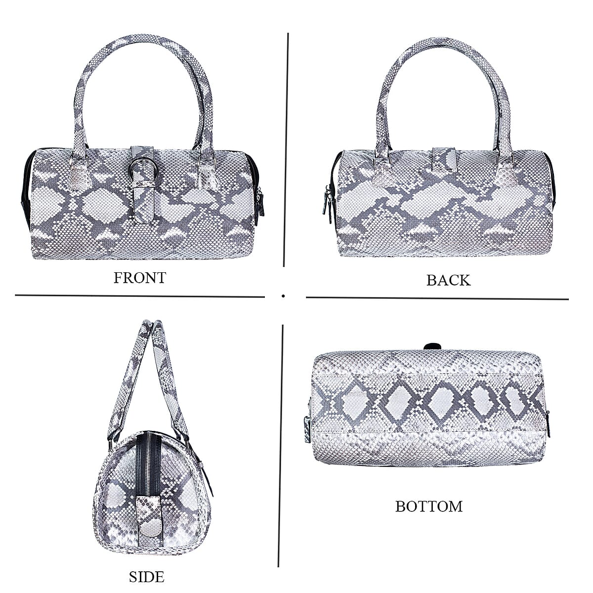 Ankur's Treasure Chest Doorbuster The Grand Pelle Handcrafted Natural Genuine Python Leather Barrel Bag image number 3