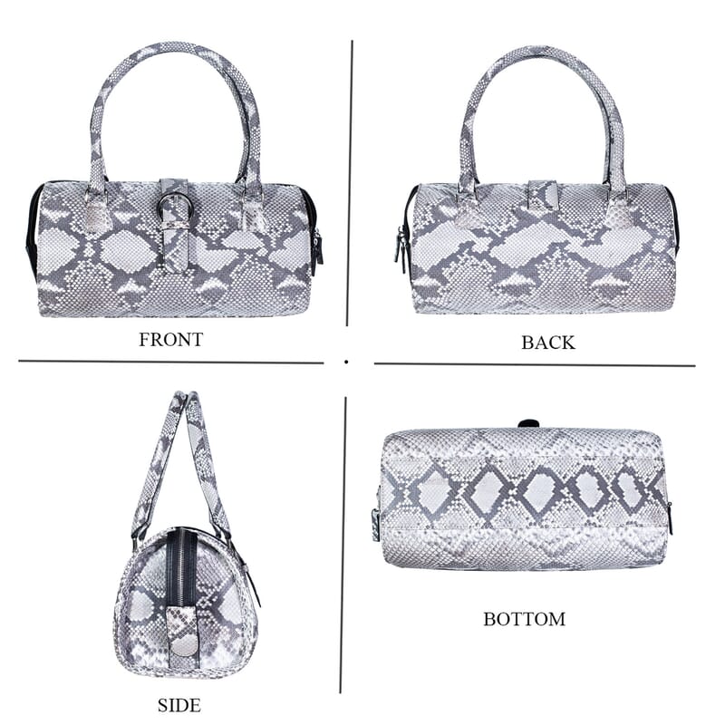 Becky's Birthday PickThe Grand Pelle Handcrafted Natural Genuine Python Leather Barrel Bag