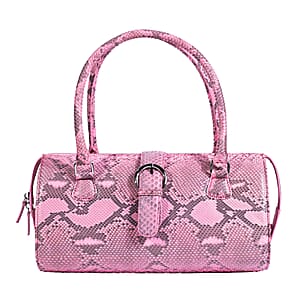 Ankur's Treasure Chest  The Grand Pelle Handcrafted Pink Genuine Python Leather Barrel Bag