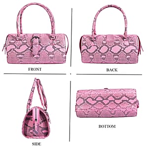 Ankur's Treasure Chest  The Grand Pelle Handcrafted Pink Genuine Python Leather Barrel Bag