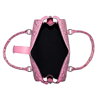 Becky's Birthday Pick The Grand Pelle Handcrafted Pink Genuine Python Leather Barrel Bag