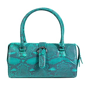 Ankur's Treasure Chest  The Grand Pelle Handcrafted Green Genuine Python Leather Barrel Bag