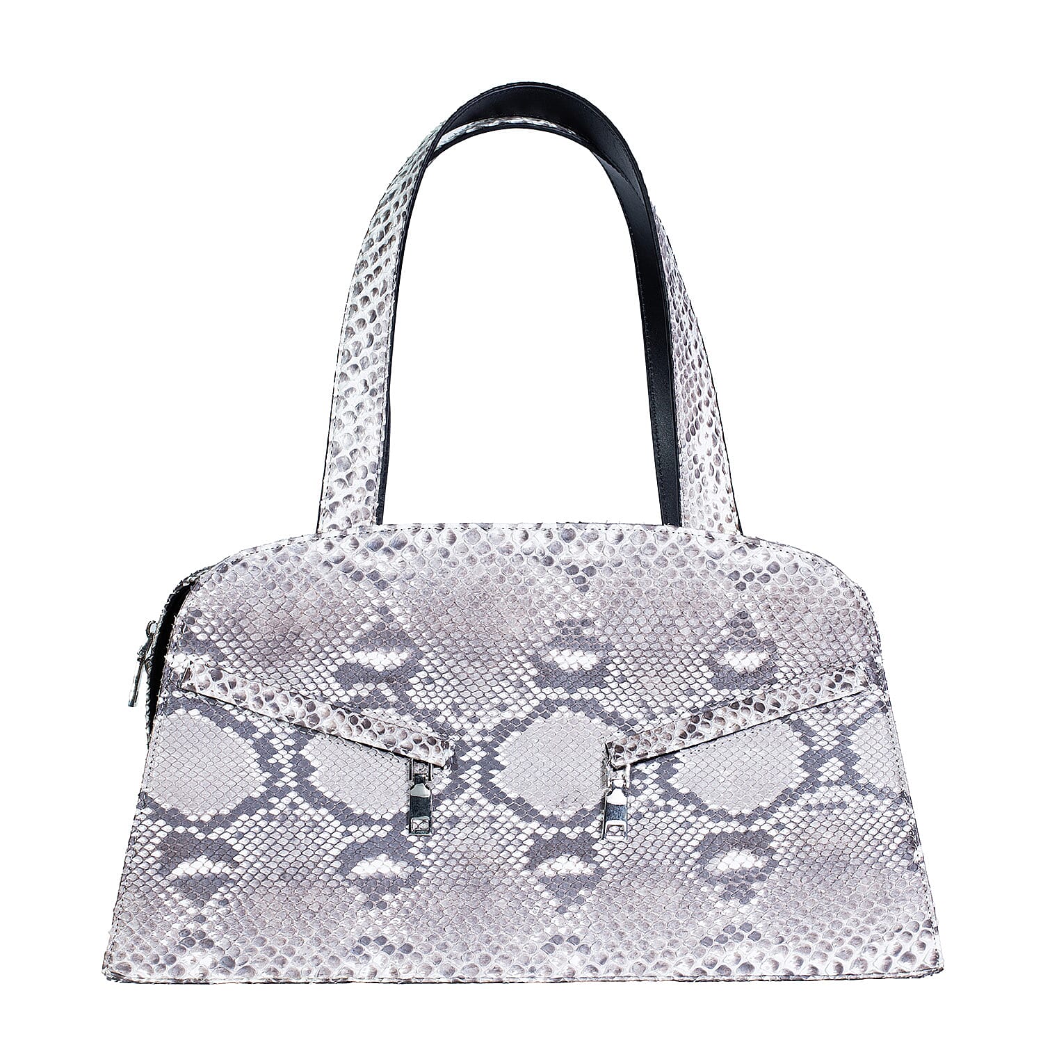 The Grand Pelle Handcrafted Natural Genuine Python Leather Trapeze Tote Bag