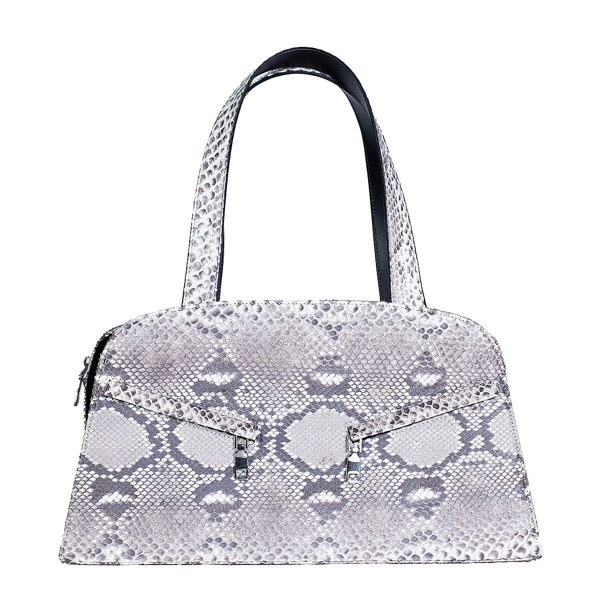 The Grand Pelle Handcrafted Natural Genuine Python Leather Trapeze Tote Bag image number 0