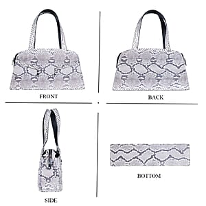 The Grand Pelle Handcrafted Natural Genuine Python Leather Trapeze Tote Bag