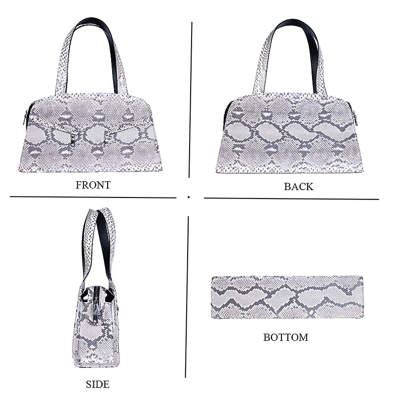 The Grand Pelle Handcrafted Natural Genuine Python Leather Trapeze Tote Bag