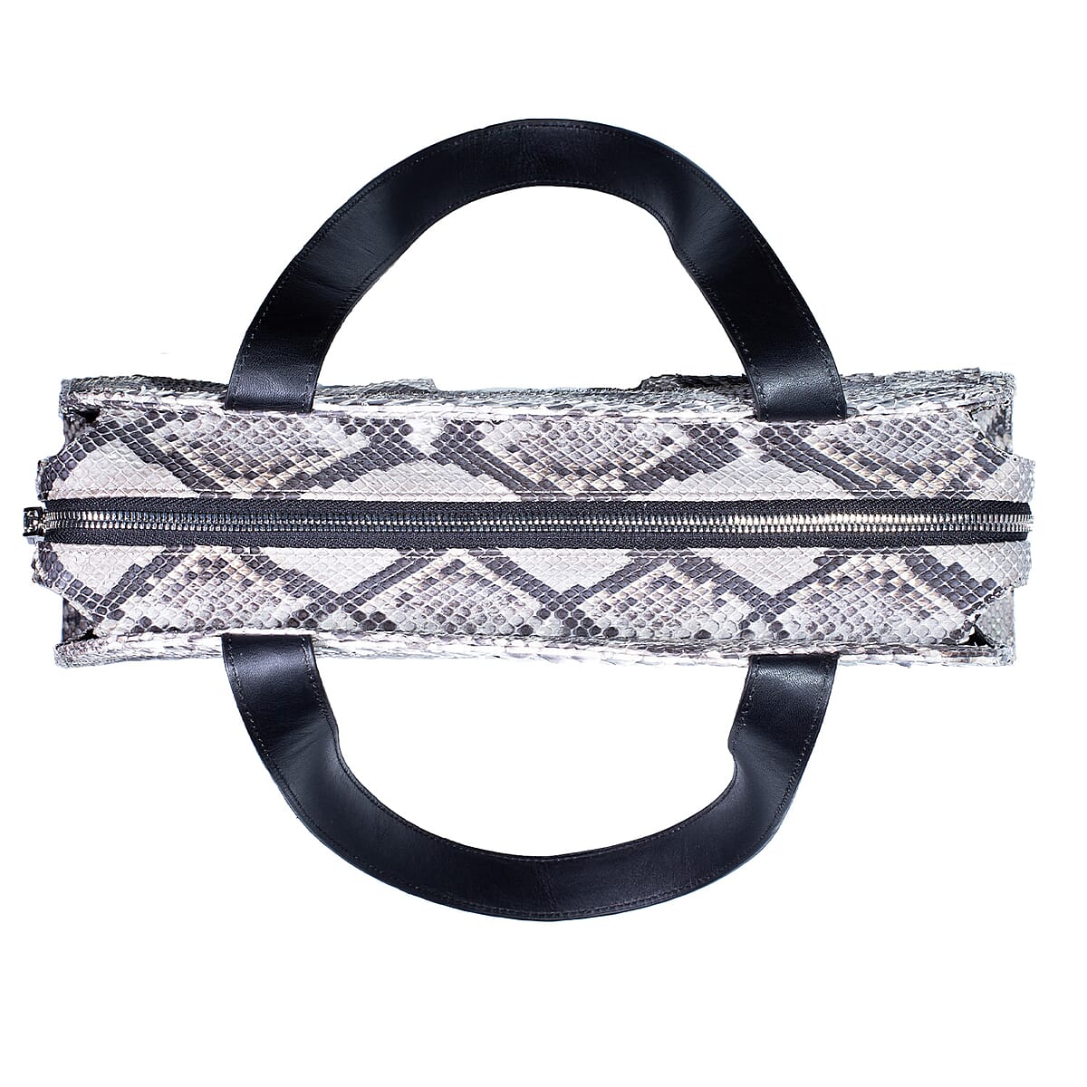 The Grand Pelle Handcrafted Natural Genuine Python Leather Trapeze Tote Bag image number 5