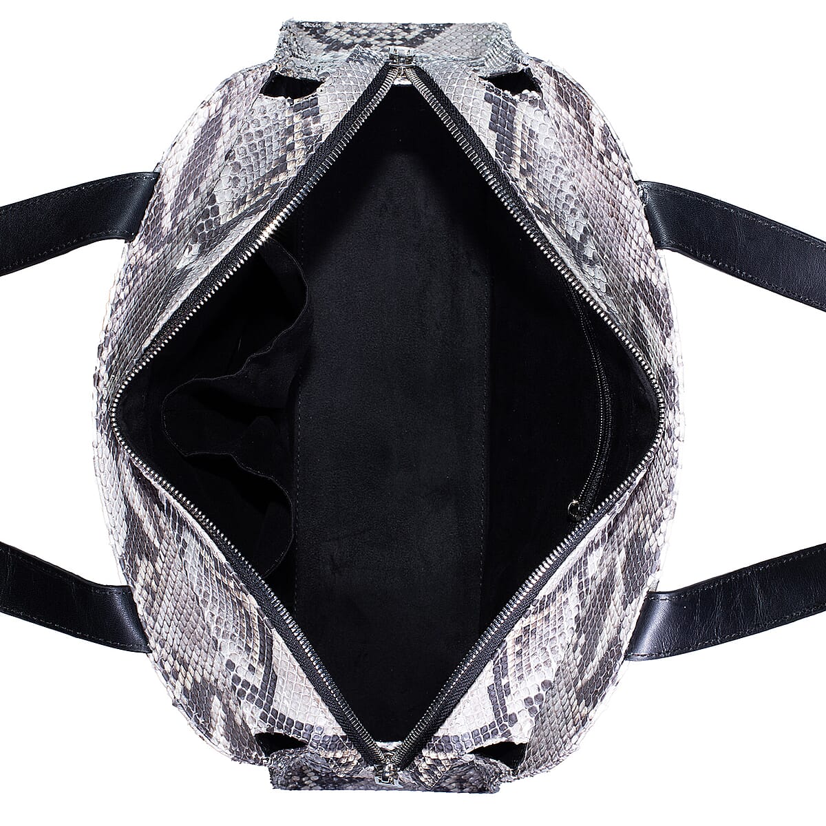 The Grand Pelle Handcrafted Natural Genuine Python Leather Trapeze Tote Bag image number 6