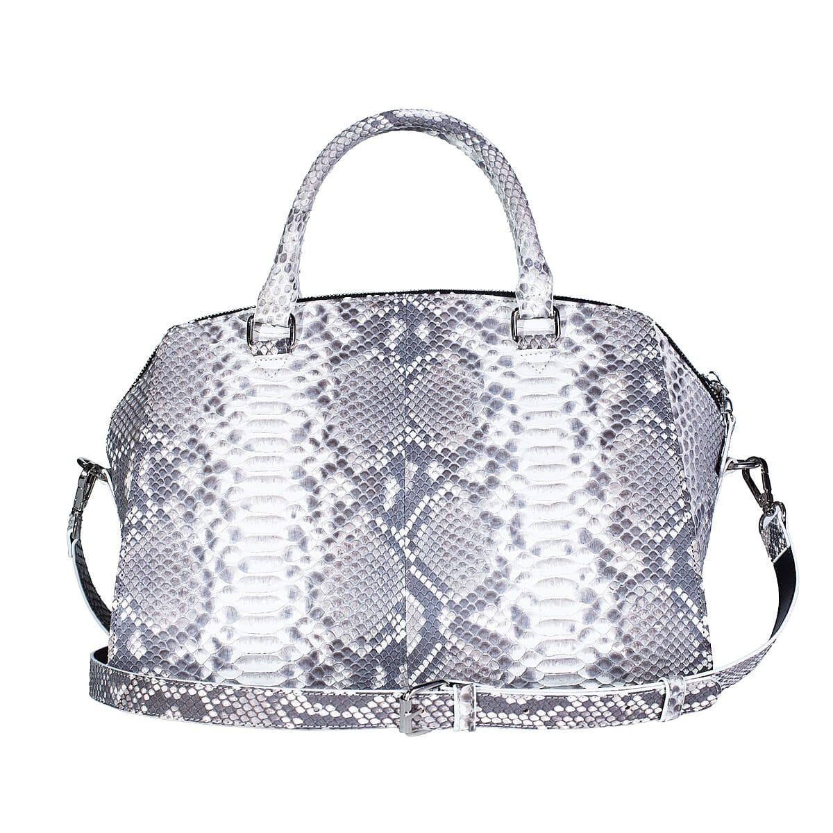 The Grand Pelle Handcrafted Natural Genuine Python Leather Satchel Bag with Shoulder Strap image number 0