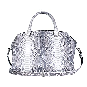 The Grand Pelle Handcrafted Natural Genuine Python Leather Satchel Bag with Shoulder Strap
