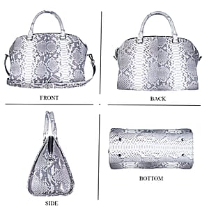 The Grand Pelle Handcrafted Natural Genuine Python Leather Satchel Bag with Shoulder Strap