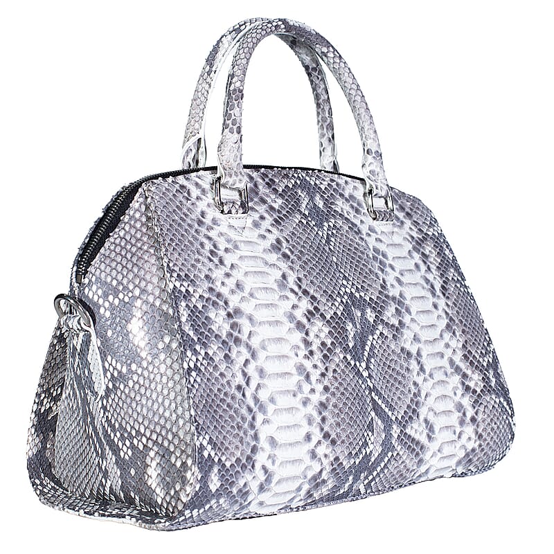 The Grand Pelle Handcrafted Natural Genuine Python Leather Satchel Bag with Shoulder Strap