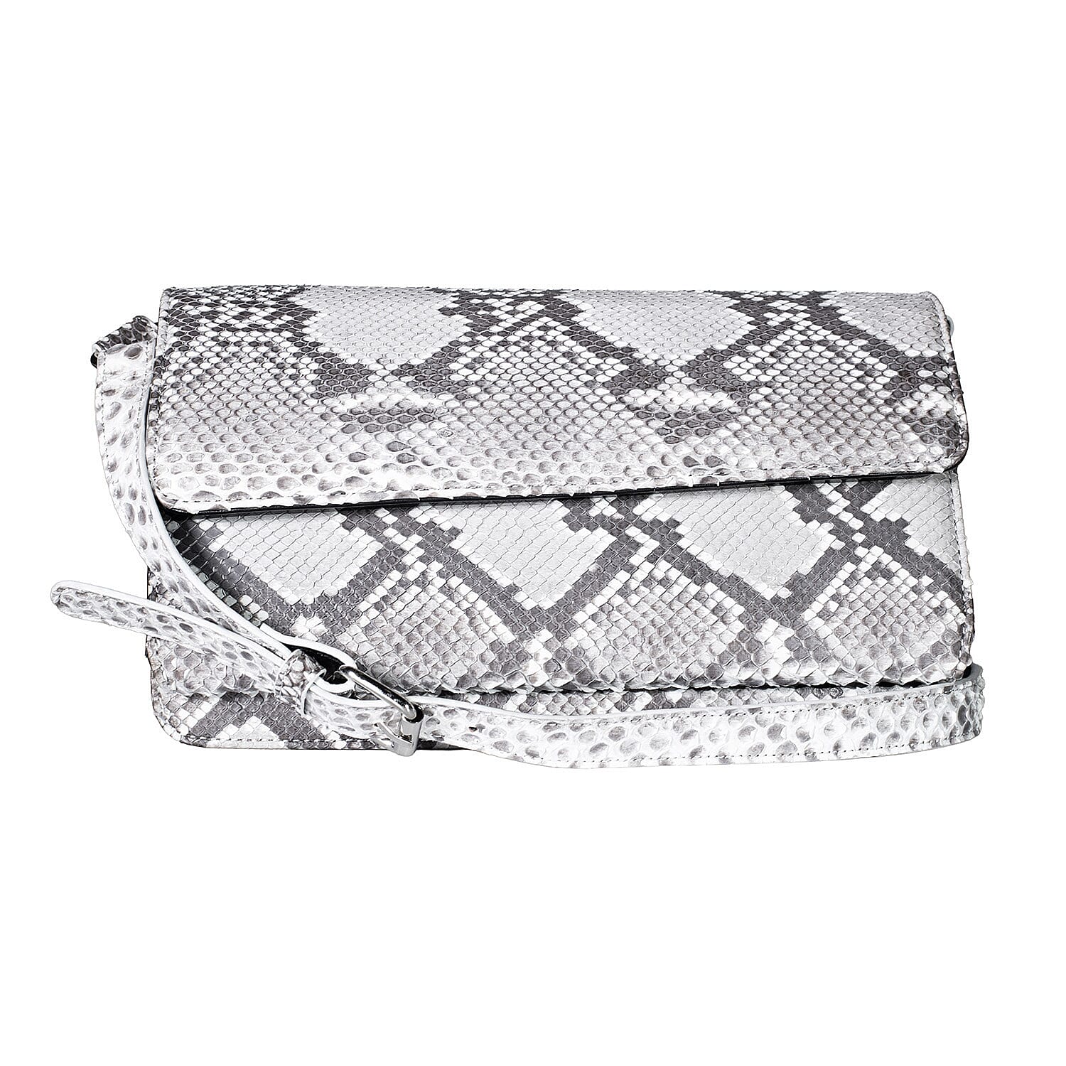 Grand Pelle Natural Genuine Python Leather Shoulder Flap Bag