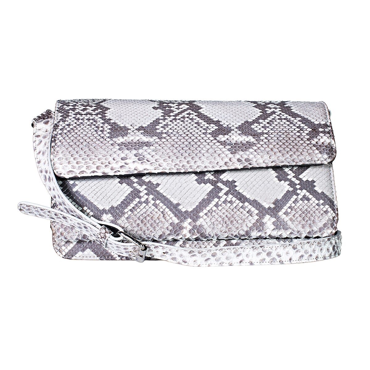 Grand Pelle Natural Genuine Python Leather Shoulder Flap Bag image number 0