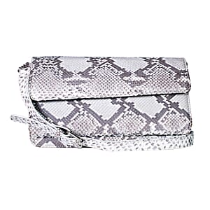 Grand Pelle Natural Genuine Python Leather Shoulder Flap Bag