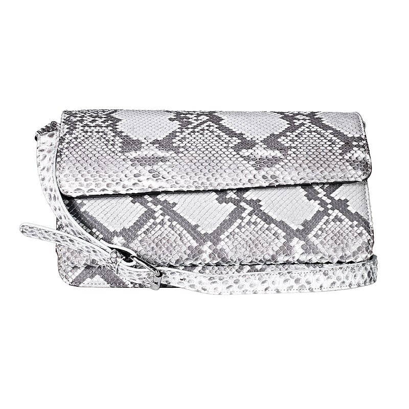 Grand Pelle Natural Genuine Python Leather Shoulder Flap Bag