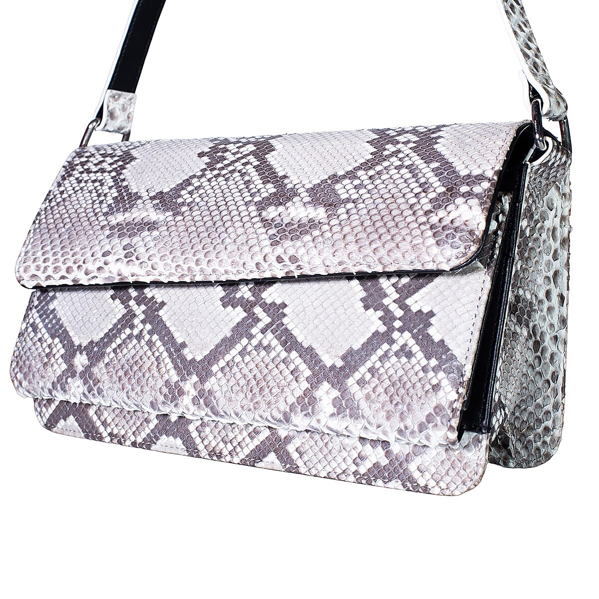 Grand Pelle Natural Genuine Python Leather Shoulder Flap Bag image number 4