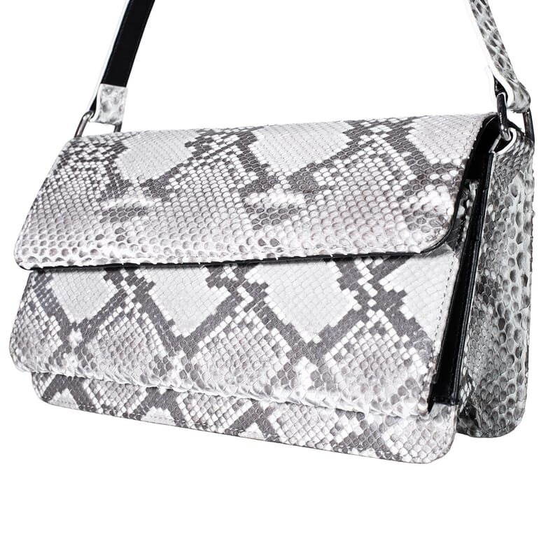 Grand Pelle Natural Genuine Python Leather Shoulder Flap Bag