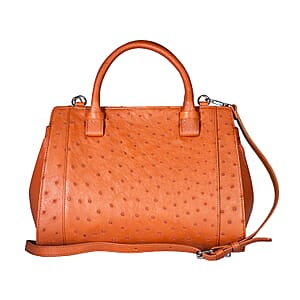Doorbuster Grand Pelle Brown Genuine Ostrich Leather Tote Bag