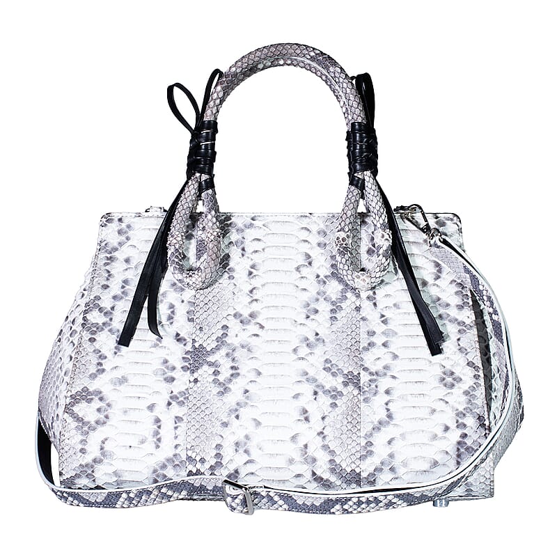 Grand Pelle Natural Genuine Python Leather Tote Bag