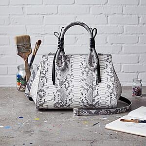 Grand Pelle Natural Genuine Python Leather Tote Bag