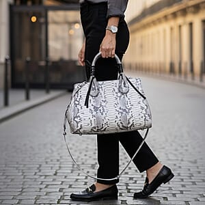 Grand Pelle Natural Genuine Python Leather Tote Bag