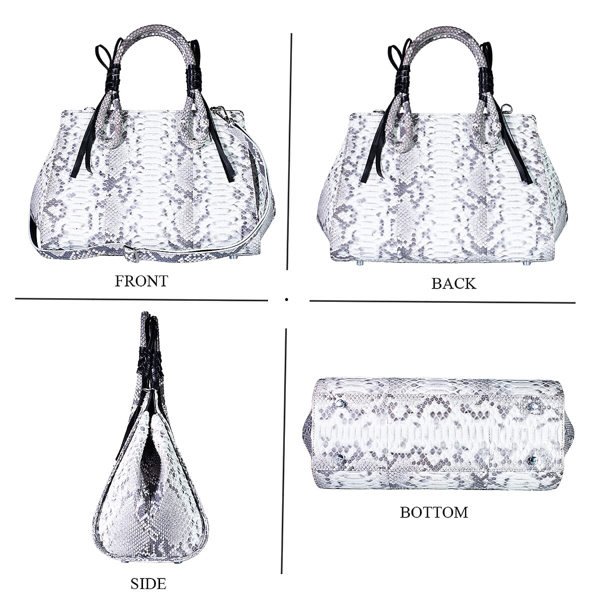 Grand Pelle Natural Genuine Python Leather Tote Bag image number 3