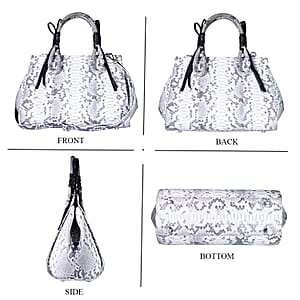 Grand Pelle Natural Genuine Python Leather Tote Bag