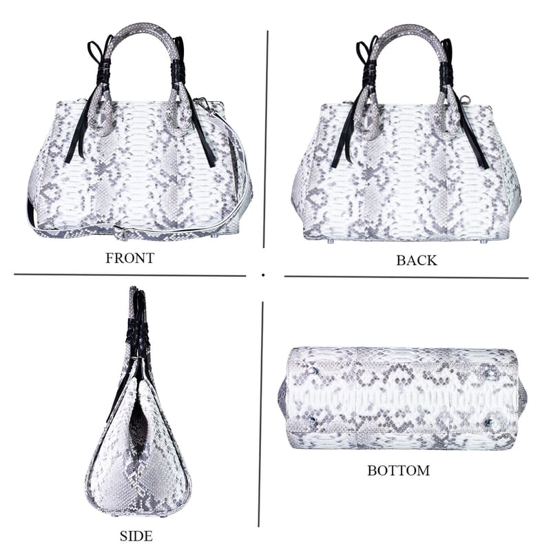 Grand Pelle Natural Genuine Python Leather Tote Bag