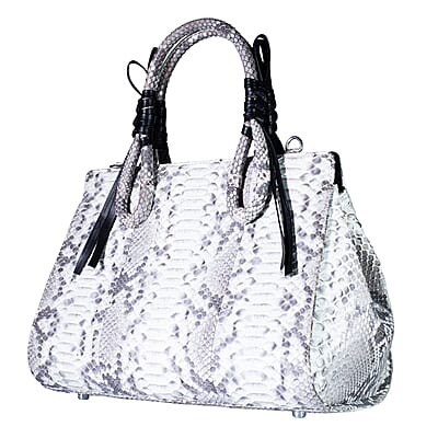 Grand Pelle Natural Genuine Python Leather Tote Bag