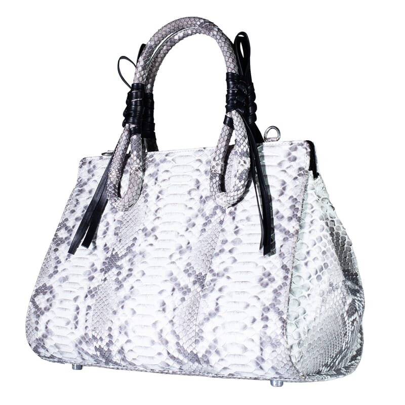 Grand Pelle Natural Genuine Python Leather Tote Bag