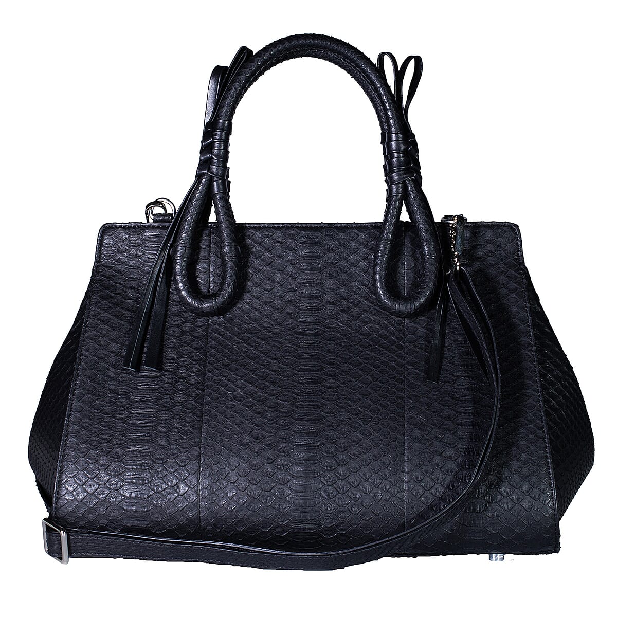 Grand Pelle Black Genuine Python Leather Tote Bag image number 0