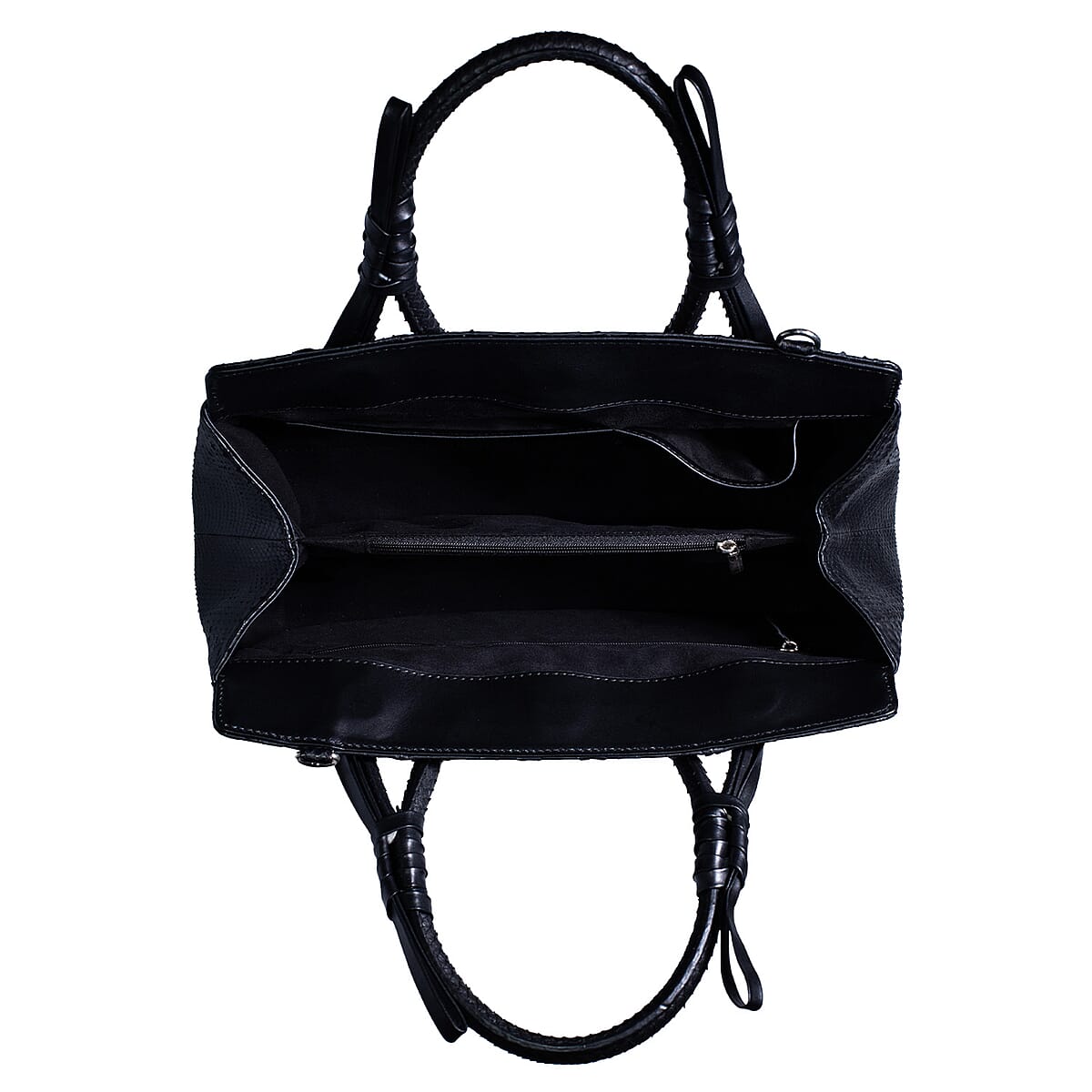 Grand Pelle Black Genuine Python Leather Tote Bag image number 5