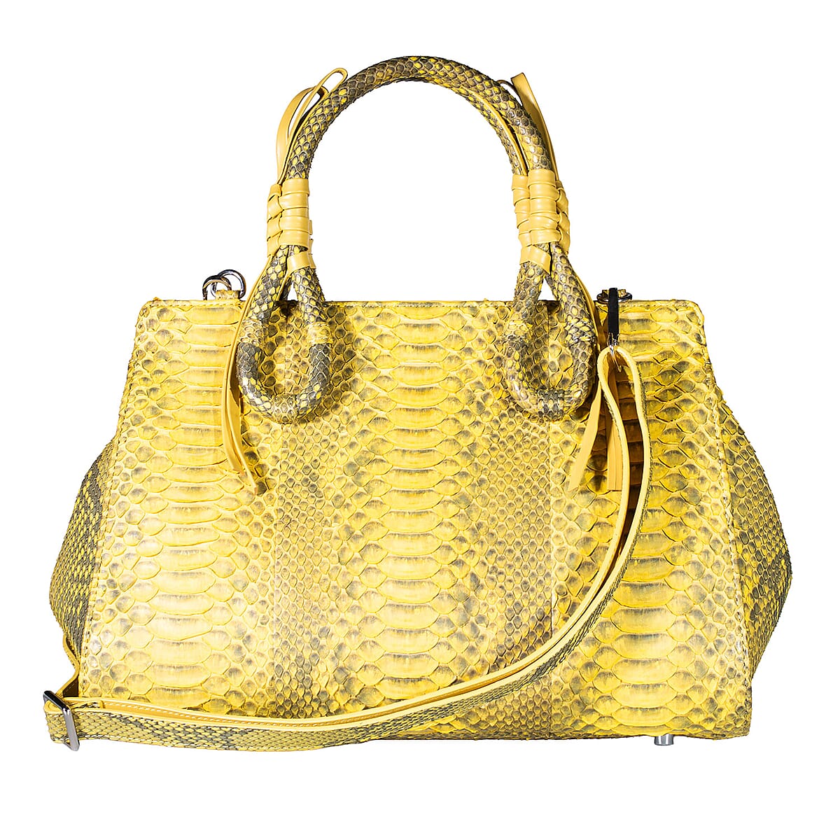 Grand Pelle Gold Genuine Python Leather Tote Bag image number 0